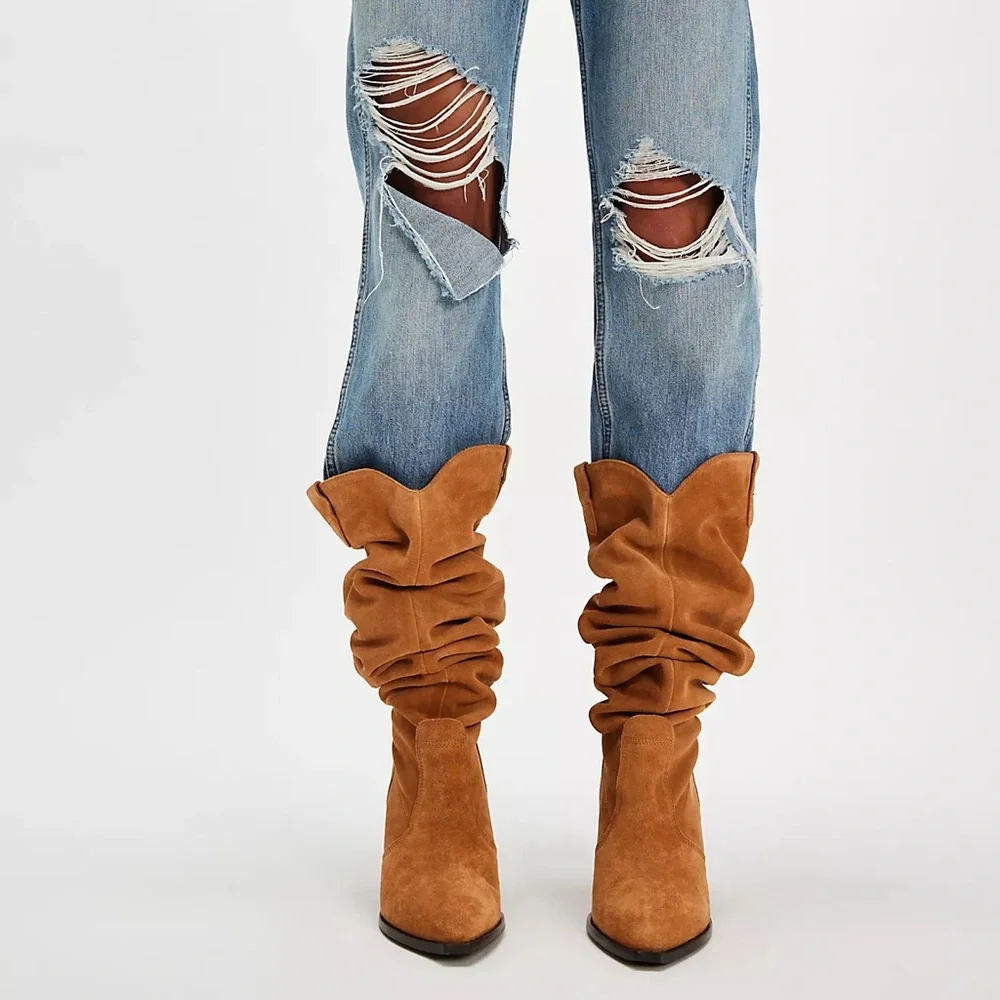 New Free People Triple Crown Over-The-Knee Slouch Boots